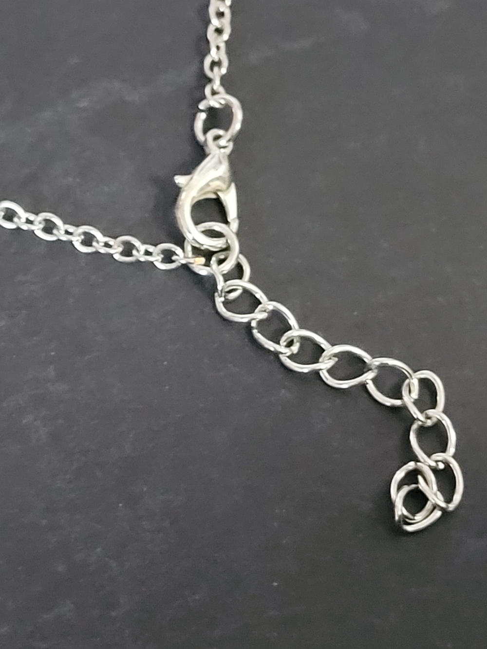 "You Had Me At Woof" Silvertone Dog Lovers Necklace Paw Print, Red Bead Charms - Picture 3 of 3